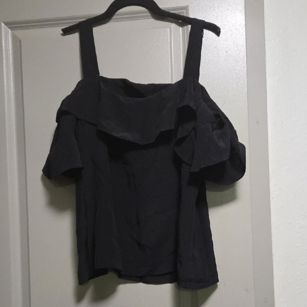 J. Crew Black Off-Shoulder Blouse